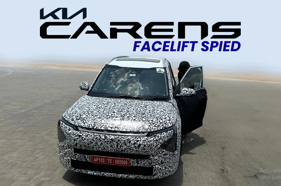 Kia Carens facelift front design leaked in new spy shots
