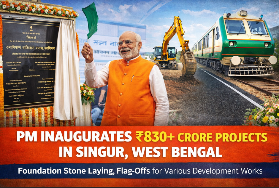 “PM Flags Off ₹830 Crore Development Projects in Singur, West Bengal”